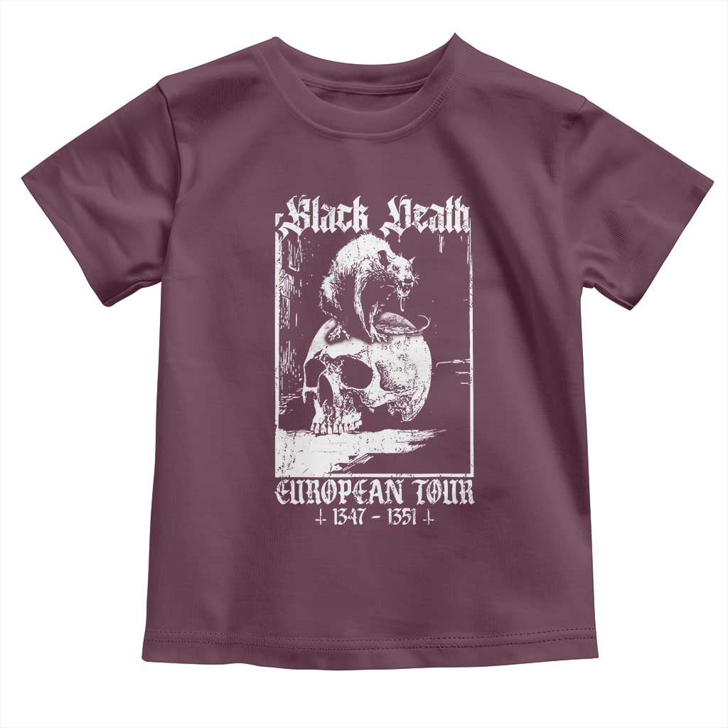 Black Death European Tour Toddler T Shirt Plague Rat Medieval History Skull Gothic TS11 Maroon Print Your Wear