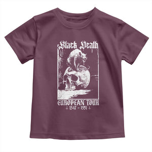Black Death European Tour Toddler T Shirt Plague Rat Medieval History Skull Gothic TS11 Maroon Print Your Wear