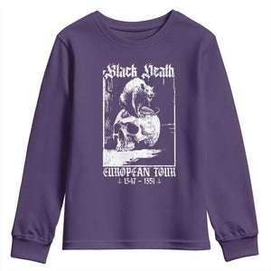 Black Death European Tour Youth Sweatshirt Plague Rat Medieval History Skull Gothic TS11 Purple Print Your Wear