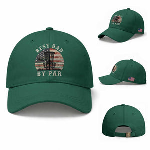 Funny Disc Golf Dad Best Dad By Par Baseball Cap Vintage American Flag Fathers Day TS11 Baseball Cap Universal Fit Irish Green Print Your Wear