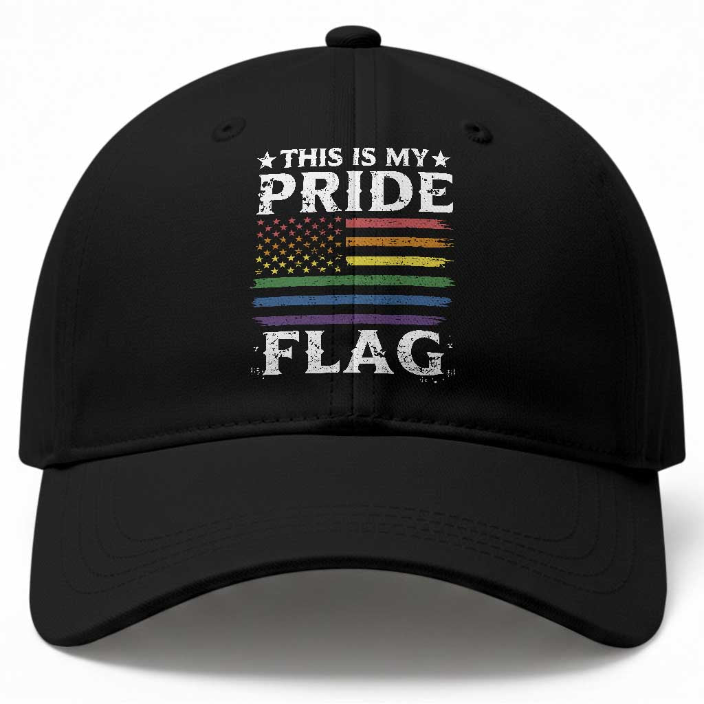 Funny LGBTQ This Is My Pride Flag Baseball Cap Rainbow American Flag TS11 Print Your Wear