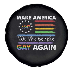 Funny Make America Gay Again 8647 Spare Tire Cover Rainbow Betsy Ross Flag TS11 Print Your Wear