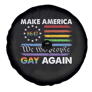 Funny Make America Gay Again 8647 Spare Tire Cover Rainbow Betsy Ross Flag TS11 Print Your Wear