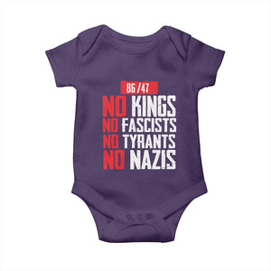 No Kings No Fascists No Tyrants No Nazis 8647 Baby Onesie TS11 Purple Print Your Wear