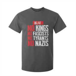 No Kings No Fascists No Tyrants No Nazis 8647 T Shirt For Kid TS11 Dark Heather Print Your Wear
