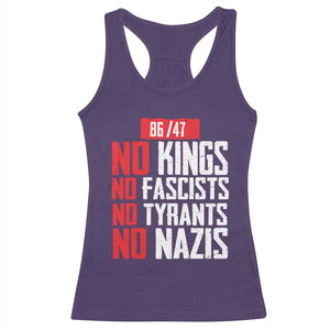 No Kings No Fascists No Tyrants No Nazis 8647 Racerback Tank Top TS11 Purple Print Your Wear