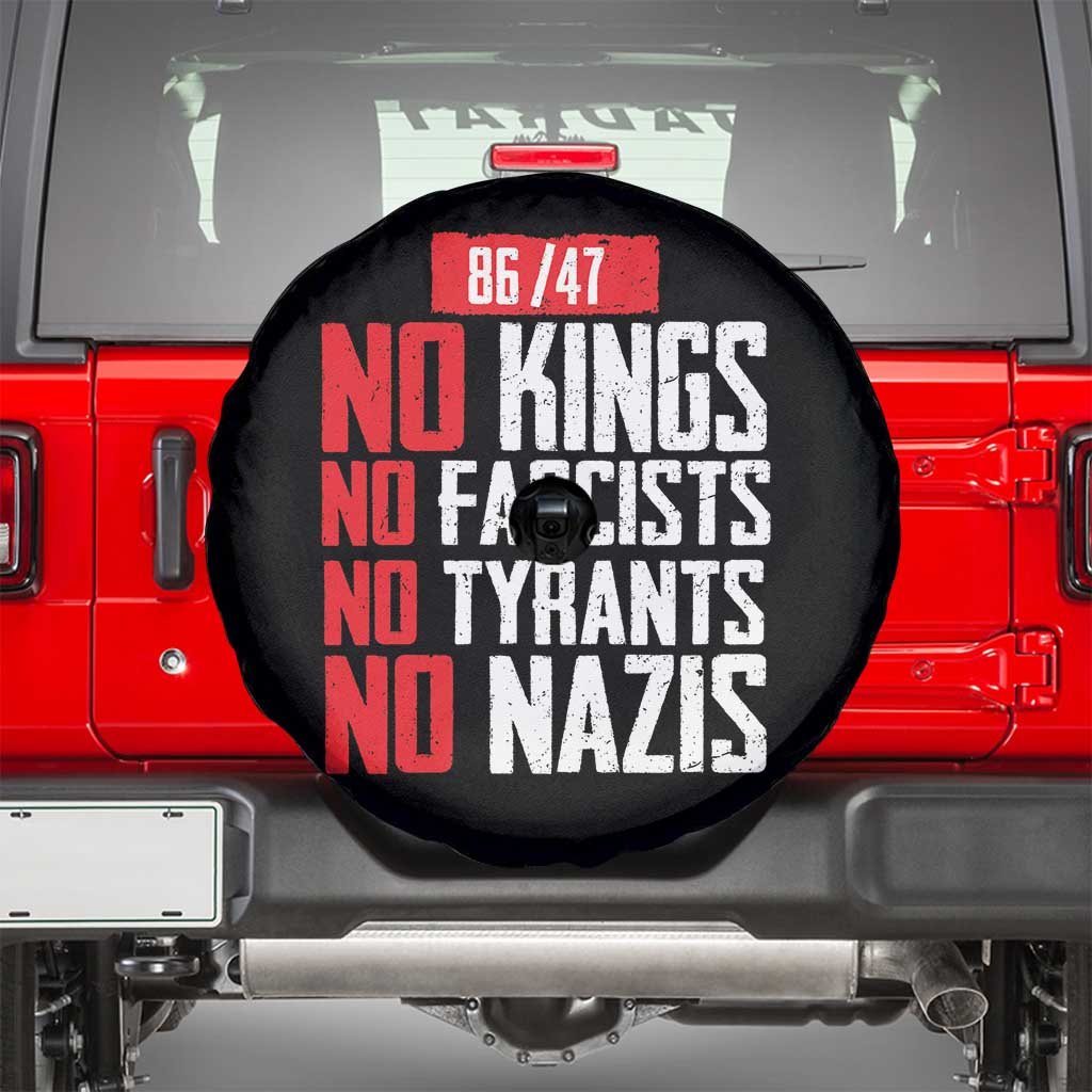 No Kings No Fascists No Tyrants No Nazis 8647 Spare Tire Cover TS11 Black Print Your Wear