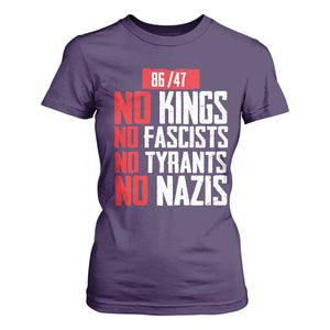 No Kings No Fascists No Tyrants No Nazis 8647 T Shirt For Women TS11 Purple Print Your Wear