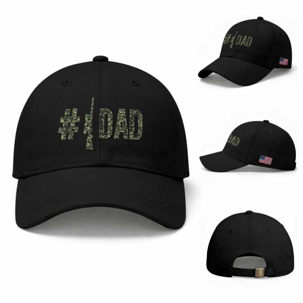 Funny No 1 Hunting Dad Baseball Cap Number One Hunter Fathers Day TS11 Baseball Cap Universal Fit Black Print Your Wear