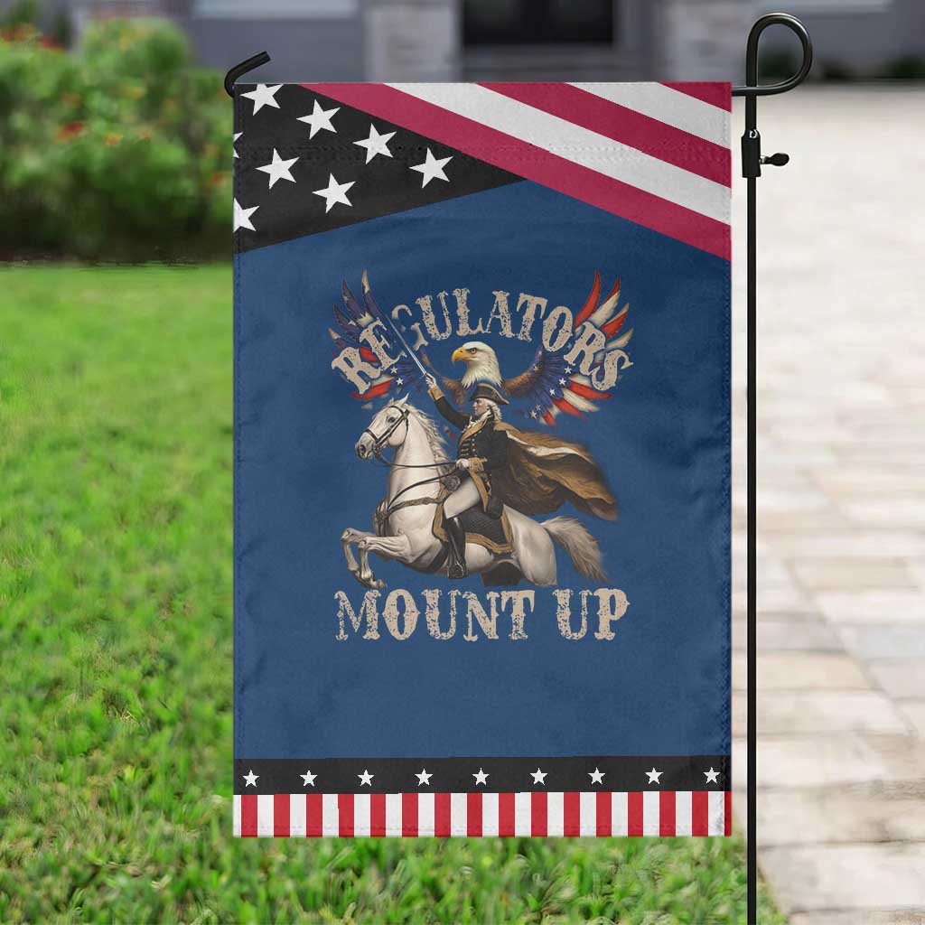 Funny Regulators Mount Up 4th Of July George Washington Patriotic Garden Flag American Flag Eagle TS11 Classic Blue Black Print Your Wear