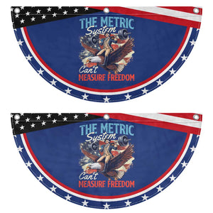 Funny The Metric System Can't Measure Freedom 4th Of July Patriotic Fan Flag