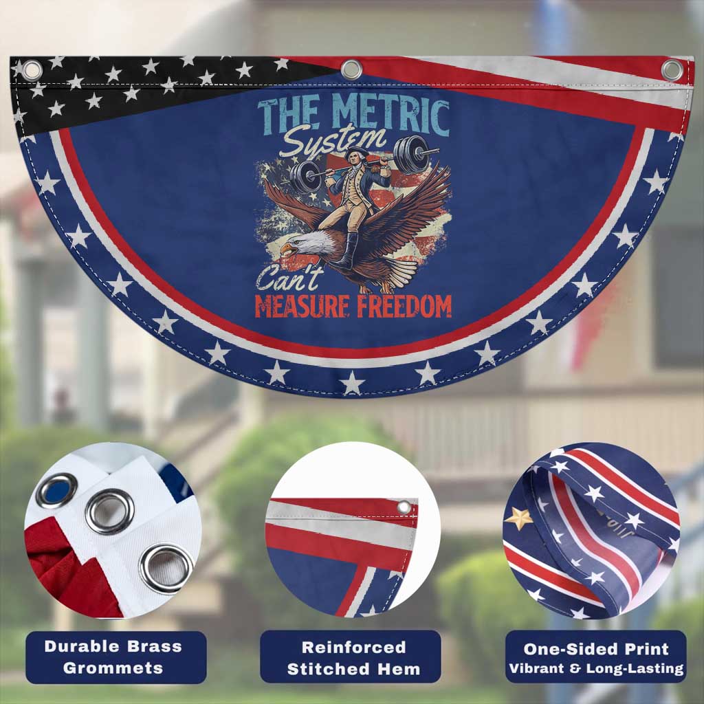 Funny The Metric System Can't Measure Freedom 4th Of July Patriotic Fan Flag