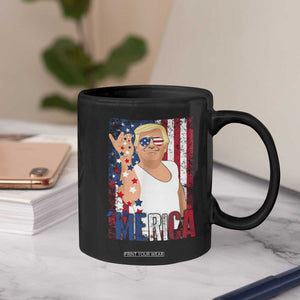 Funny Patriotic Trump Merica Coffee Mug Vintage American Flag 4th of July TS11 Print Your Wear