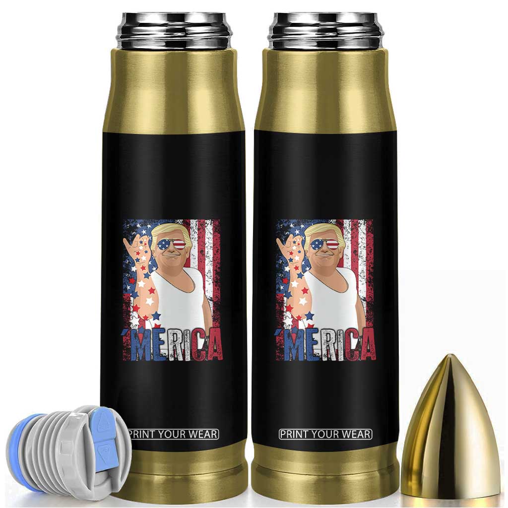 Funny Patriotic Trump Merica Bullet Tumbler Vintage American Flag 4th of July TS11 Black Print Your Wear