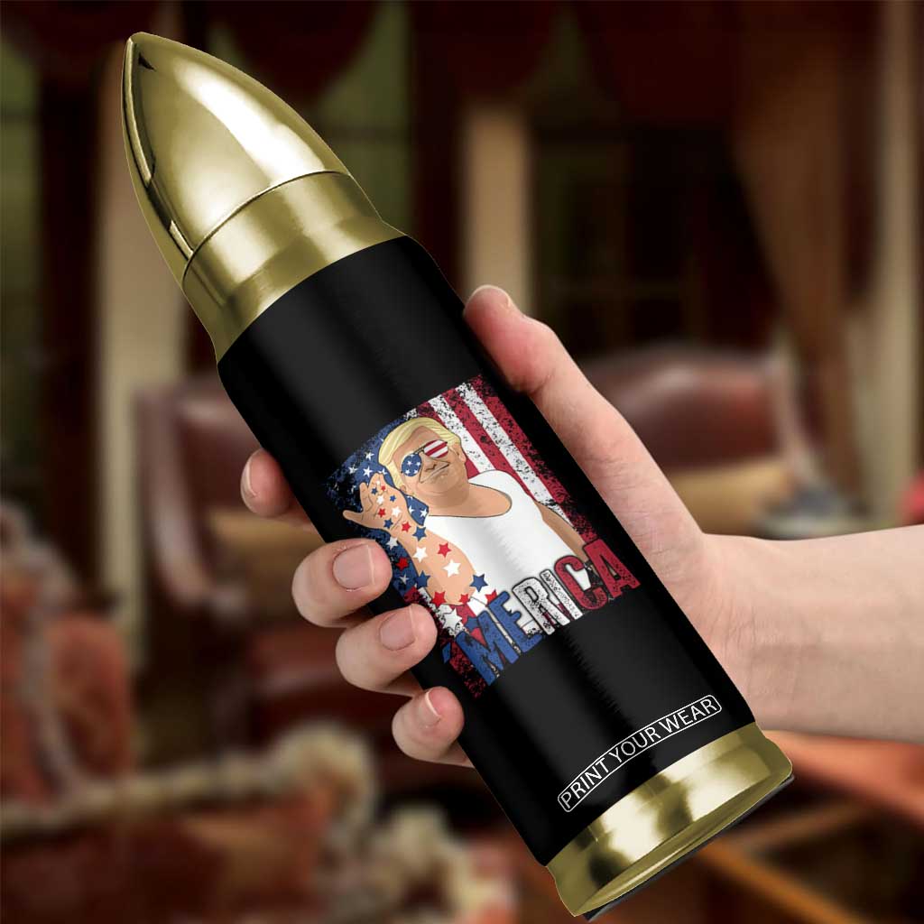 Funny Patriotic Trump Merica Bullet Tumbler Vintage American Flag 4th of July TS11 Print Your Wear