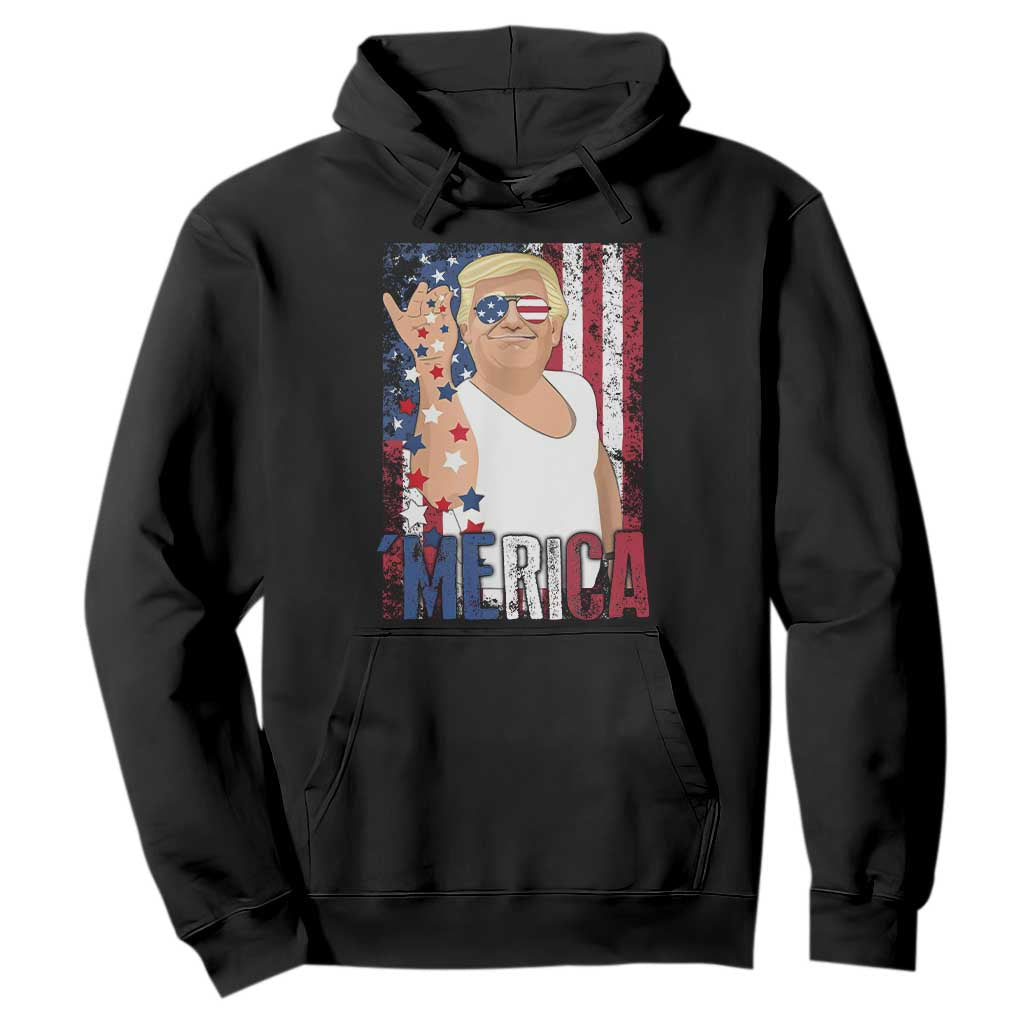 Funny Patriotic Trump Merica Hoodie Vintage American Flag 4th of July TS11 Black Print Your Wear