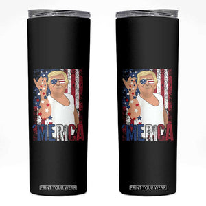 Funny Patriotic Trump Merica Skinny Tumbler Vintage American Flag 4th of July TS11 Black Print Your Wear
