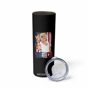 Funny Patriotic Trump Merica Skinny Tumbler Vintage American Flag 4th of July TS11 Print Your Wear