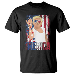 Funny Patriotic Trump Merica T Shirt Vintage American Flag 4th of July TS11 Black Print Your Wear