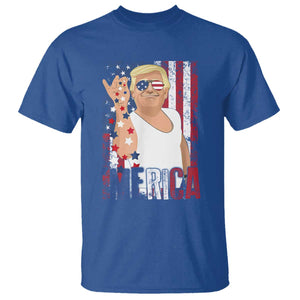 Funny Patriotic Trump Merica T Shirt Vintage American Flag 4th of July TS11 Royal Blue Print Your Wear