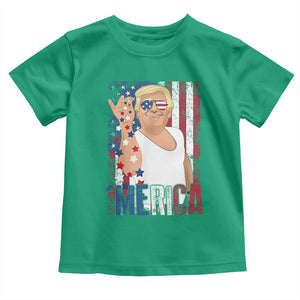 Funny Patriotic Trump Merica Toddler T Shirt Vintage American Flag 4th of July TS11 Irish Green Print Your Wear