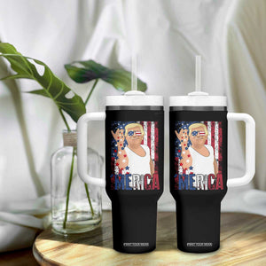 Funny Patriotic Trump Merica Tumbler With Handle Vintage American Flag 4th of July TS11 Print Your Wear