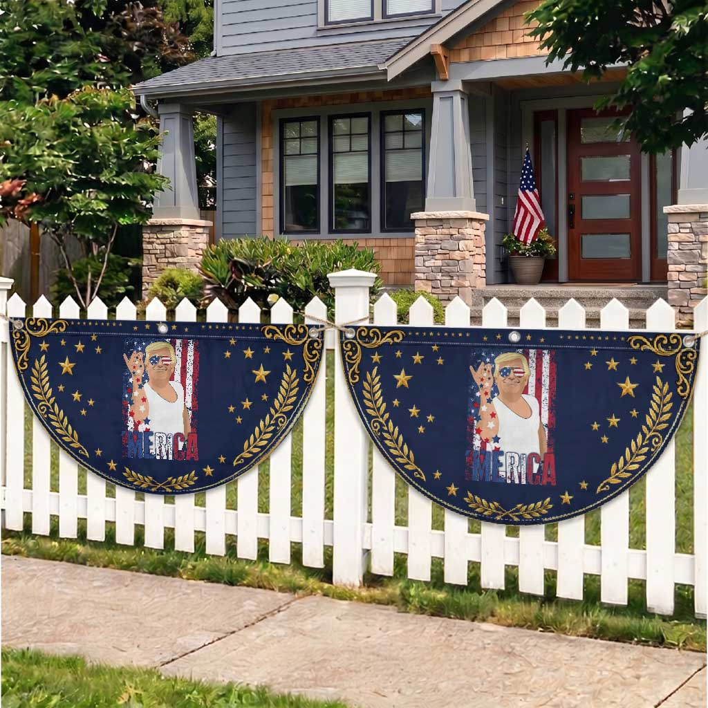 Funny Trump Merica Patriotic Fan Flag Vintage American Flag 4th of July