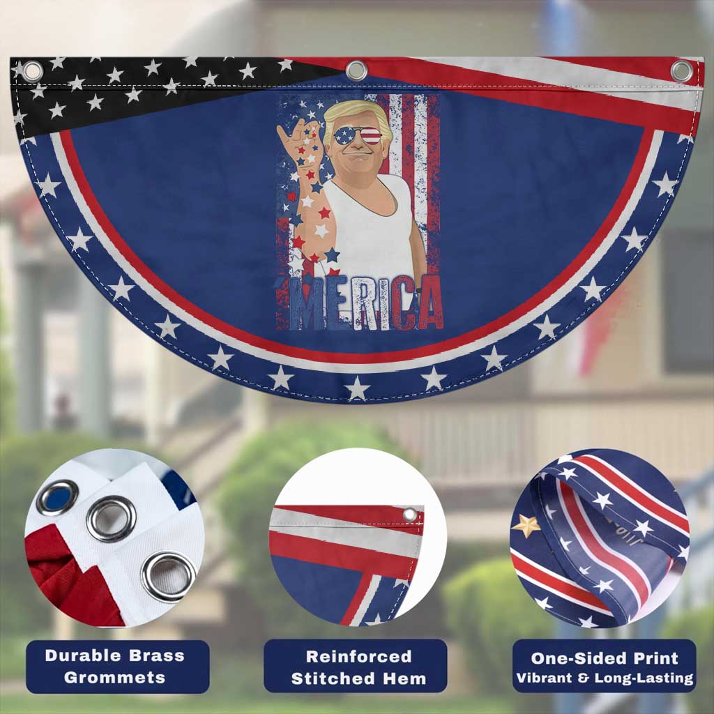 Funny Trump Merica Patriotic Fan Flag Vintage American Flag 4th of July
