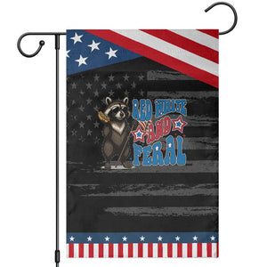 Funny Red White And Feral Garden Flag Raccoon 4th of July Patriotic TS11 Distressed Black Blue Print Your Wear