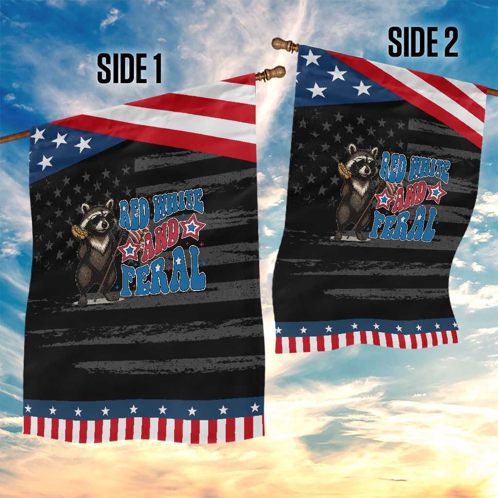 Funny Red White And Feral Garden Flag Raccoon 4th of July Patriotic TS11 Print Your Wear