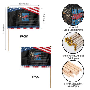 Funny Red White And Feral Patriotic Handheld Flag Raccoon 4th of July Patriotic TS11 Print Your Wear