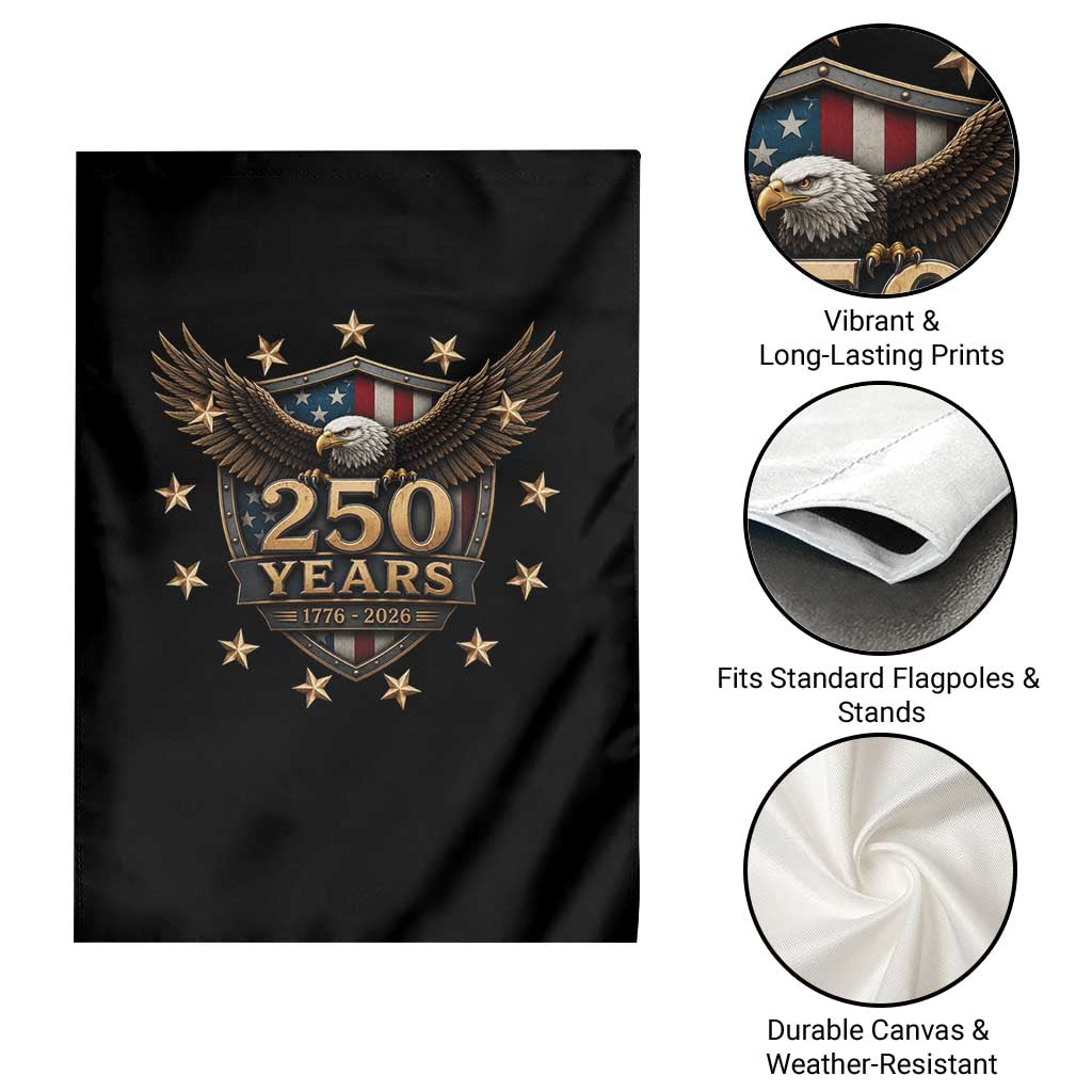 250th Anniversary USA Bald Eagle Garden Flag 250 Years 4th of July 1776 2026