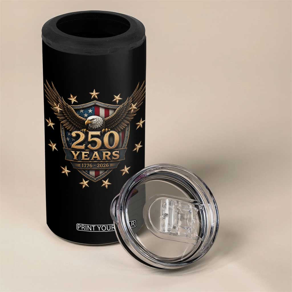 250th Anniversary USA Bald Eagle 4 in 1 Can Cooler Tumbler 250 Years 4th of July 1776 2026
