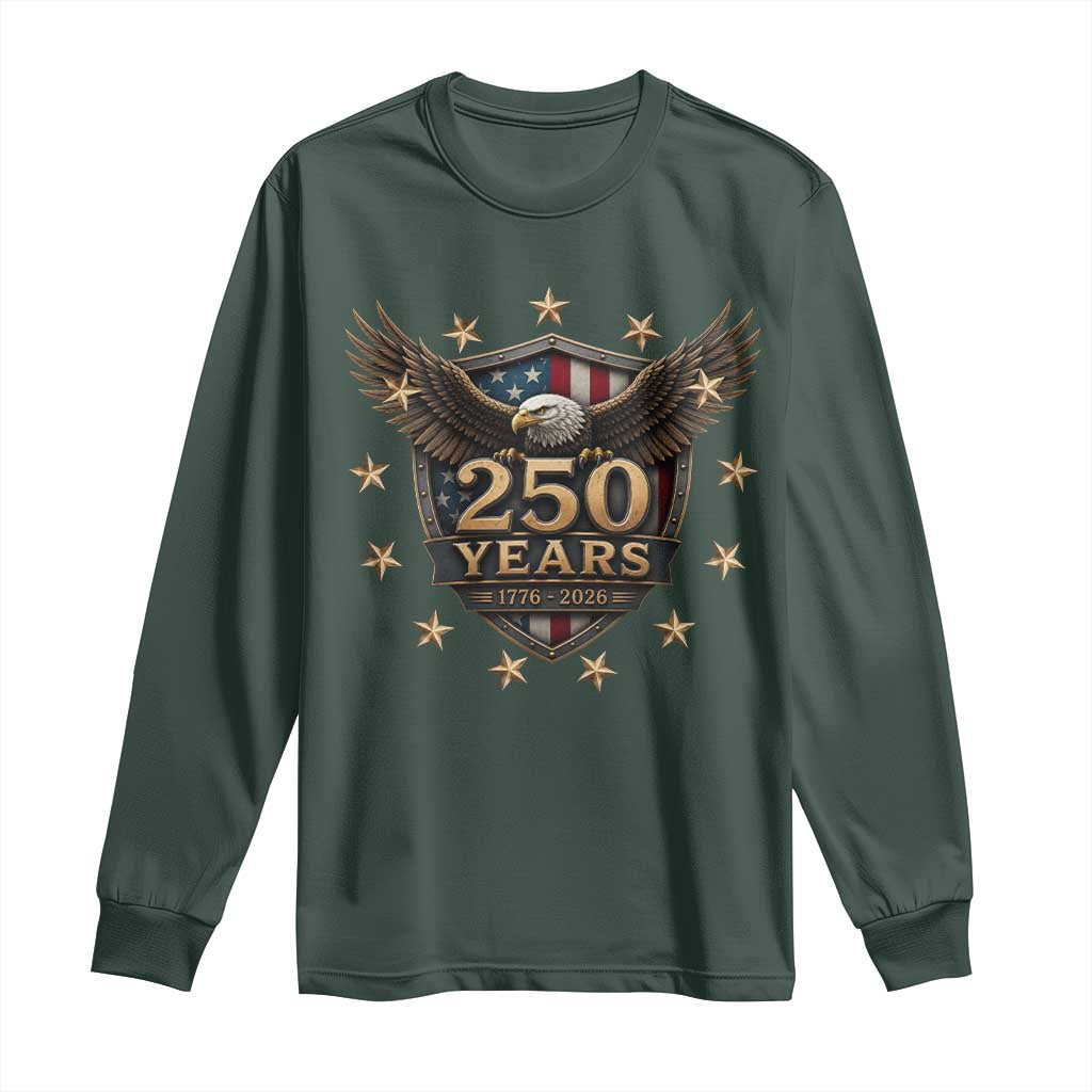 250th Anniversary USA Bald Eagle Long Sleeve Shirt 250 Years 4th of July 1776 2026