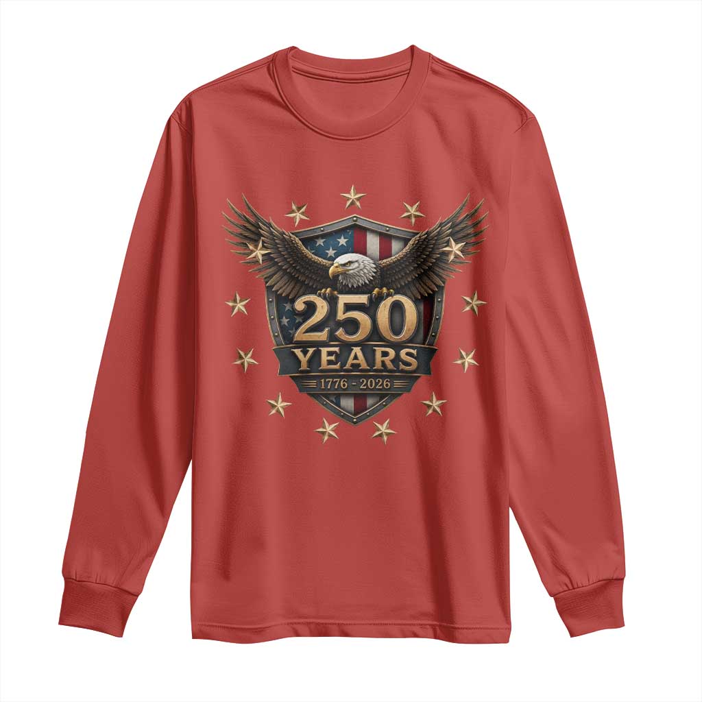 250th Anniversary USA Bald Eagle Long Sleeve Shirt 250 Years 4th of July 1776 2026