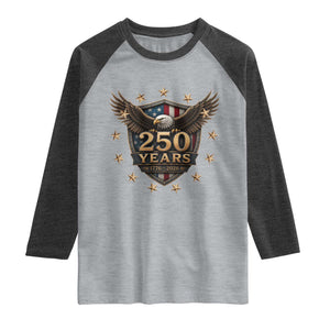 250th Anniversary USA Bald Eagle Raglan Shirt 250 Years 4th of July 1776 2026