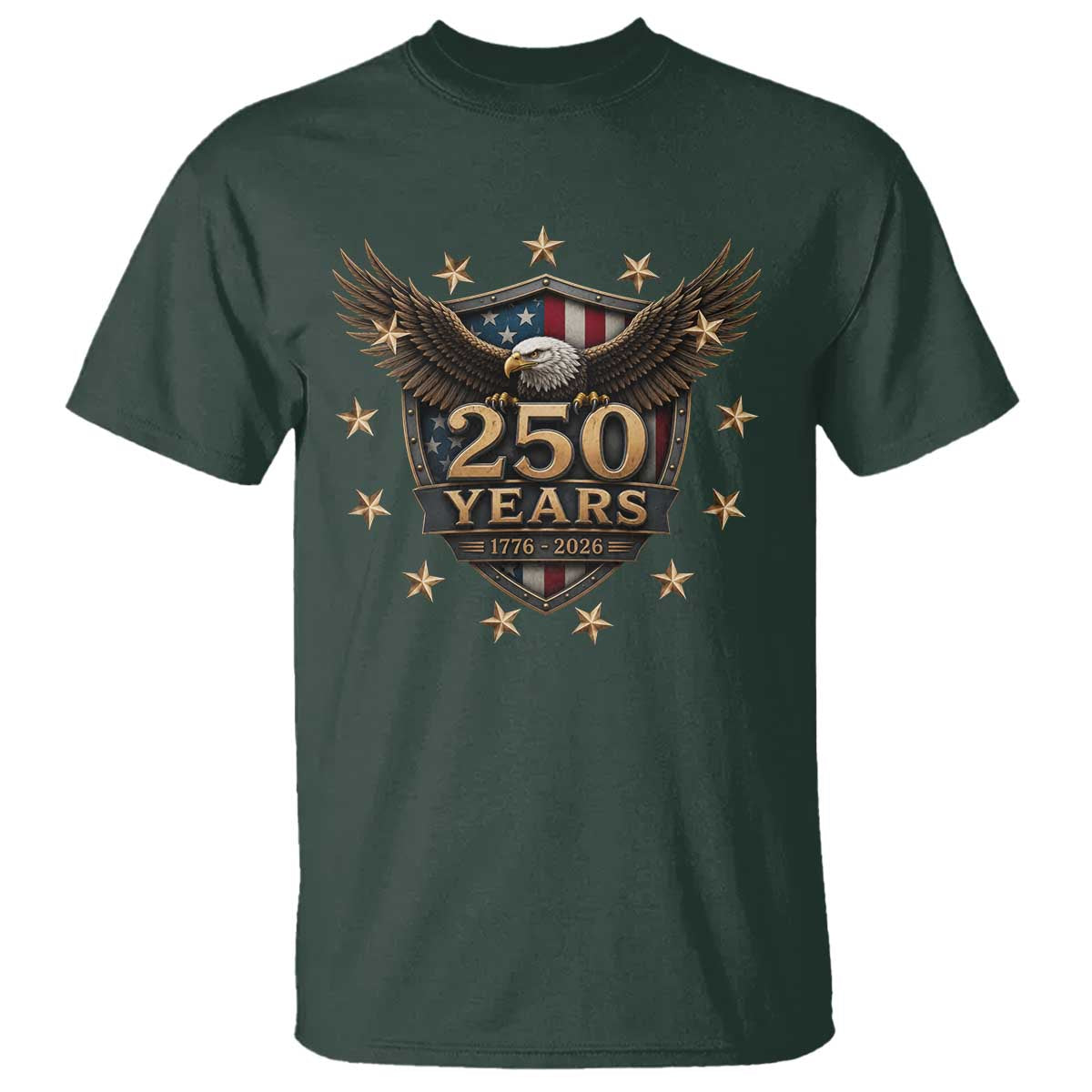 250th Anniversary USA Bald Eagle T Shirt 250 Years 4th of July 1776 2026