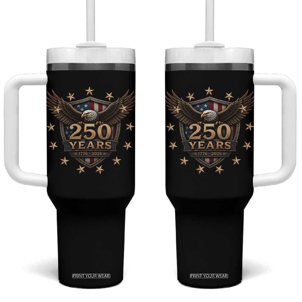 250th Anniversary USA Bald Eagle Tumbler With Handle 250 Years 4th of July 1776 2026