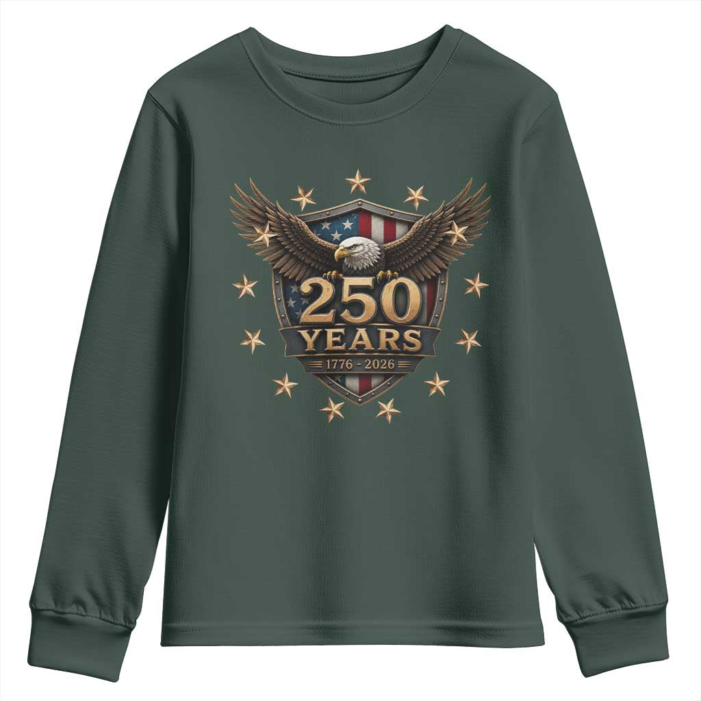 250th Anniversary USA Bald Eagle Youth Sweatshirt 250 Years 4th of July 1776 2026