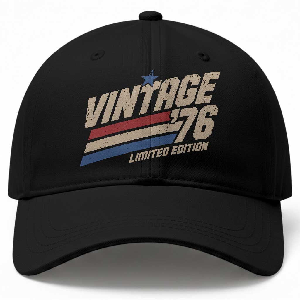 50th Birthday Baseball Cap Vintage 1976 50 Years Old Birthday USA Stripes