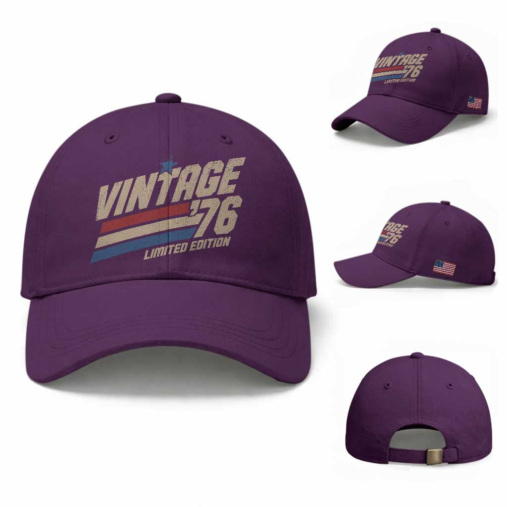50th Birthday Baseball Cap Vintage 1976 50 Years Old Birthday USA Stripes