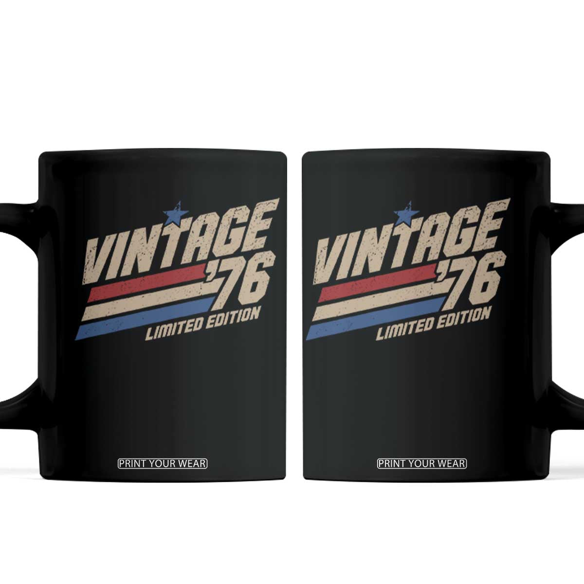 50th Birthday Coffee Mug Vintage 1976 50 Years Old Birthday USA Stripes