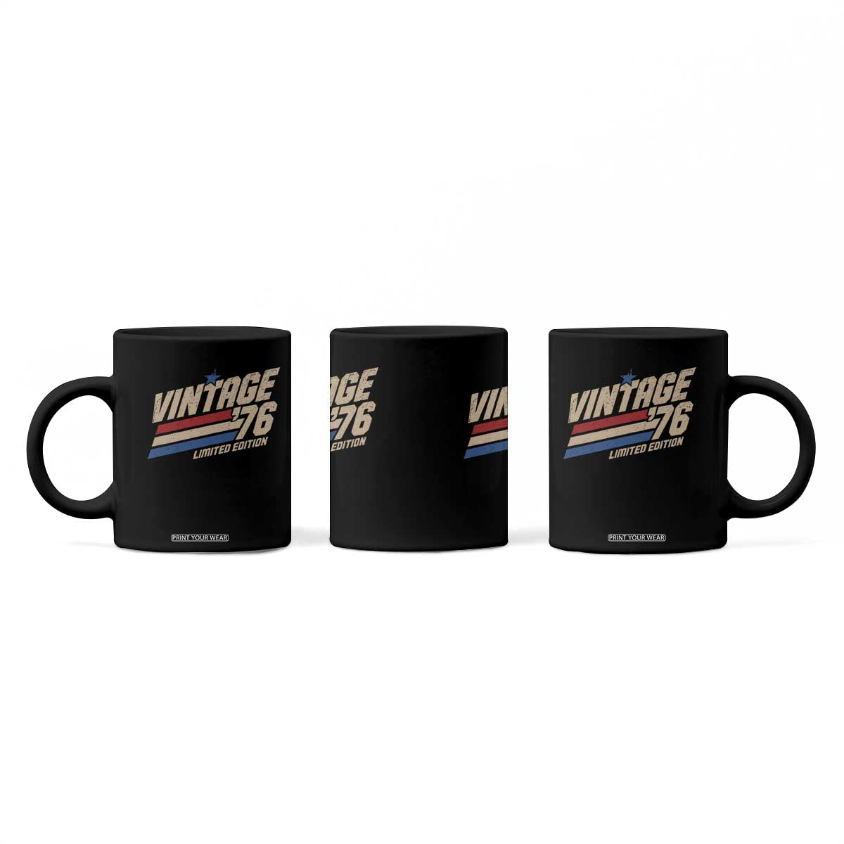50th Birthday Coffee Mug Vintage 1976 50 Years Old Birthday USA Stripes TS11 Print Your Wear