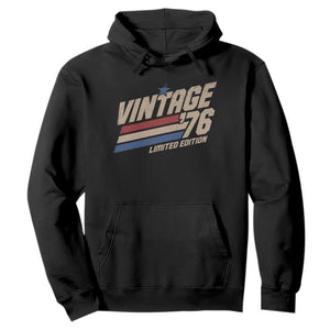 50th Birthday Hoodie Vintage 1976 50 Years Old Birthday USA Stripes TS11 Black Print Your Wear