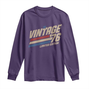 50th Birthday Long Sleeve Shirt Vintage 1976 50 Years Old Birthday USA Stripes TS11 Purple Print Your Wear