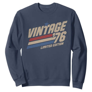 50th Birthday Sweatshirt Vintage 1976 50 Years Old Birthday USA Stripes TS11 Navy Print Your Wear