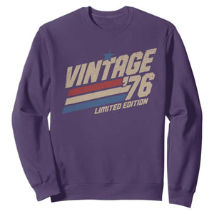 50th Birthday Sweatshirt Vintage 1976 50 Years Old Birthday USA Stripes TS11 Purple Print Your Wear