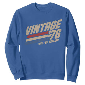50th Birthday Sweatshirt Vintage 1976 50 Years Old Birthday USA Stripes TS11 Royal Blue Print Your Wear
