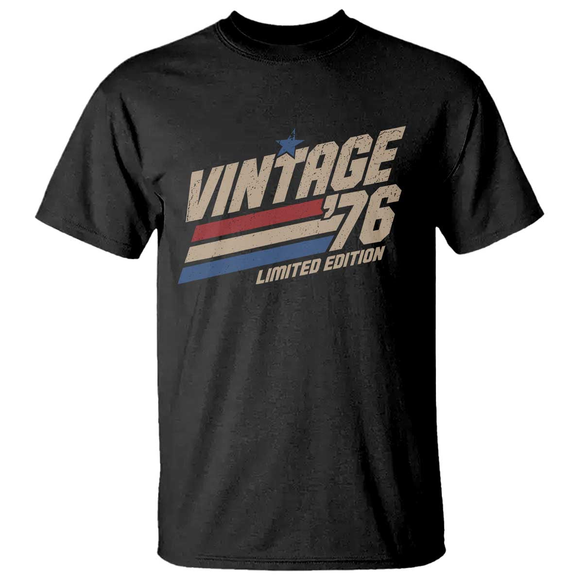 50th Birthday T Shirt Vintage 1976 50 Years Old Birthday USA Stripes TS11 Black Print Your Wear