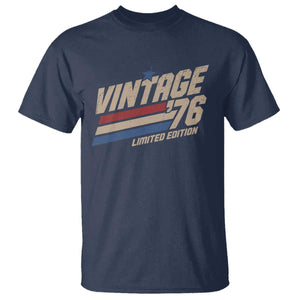 50th Birthday T Shirt Vintage 1976 50 Years Old Birthday USA Stripes TS11 Navy Print Your Wear